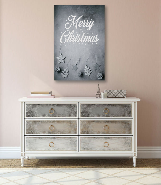 Christmas Canvas Art – Grey Canvas Print Framed Wall Art With Premium Varnish Finish