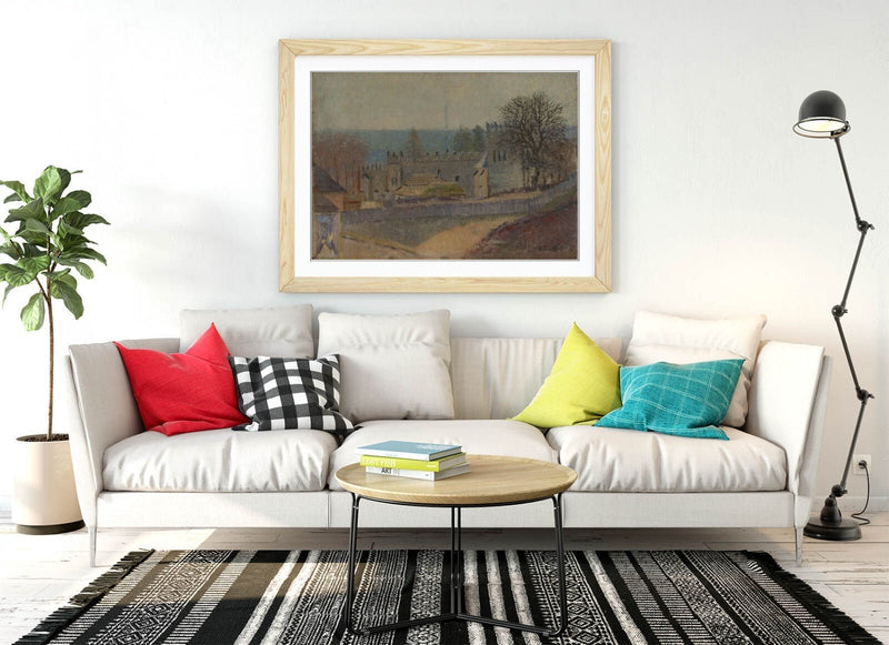 Framed Wall Art - Ferdinand Katona View Of Strazky Print With Natural Wood Frame