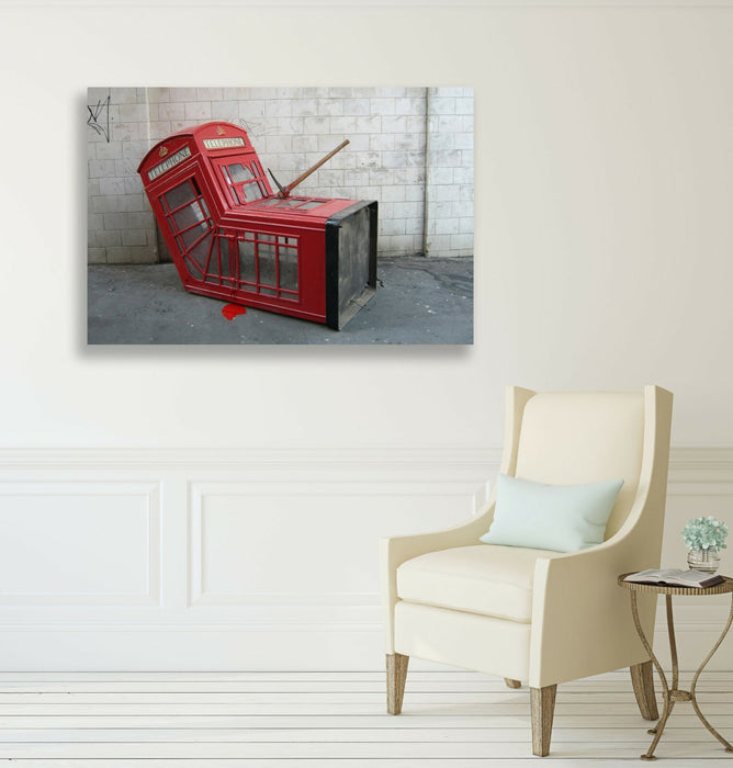 BANKSY CANVAS STREET WALL ART PRINT ARTWORK - DEATH OF A PHONE BOX