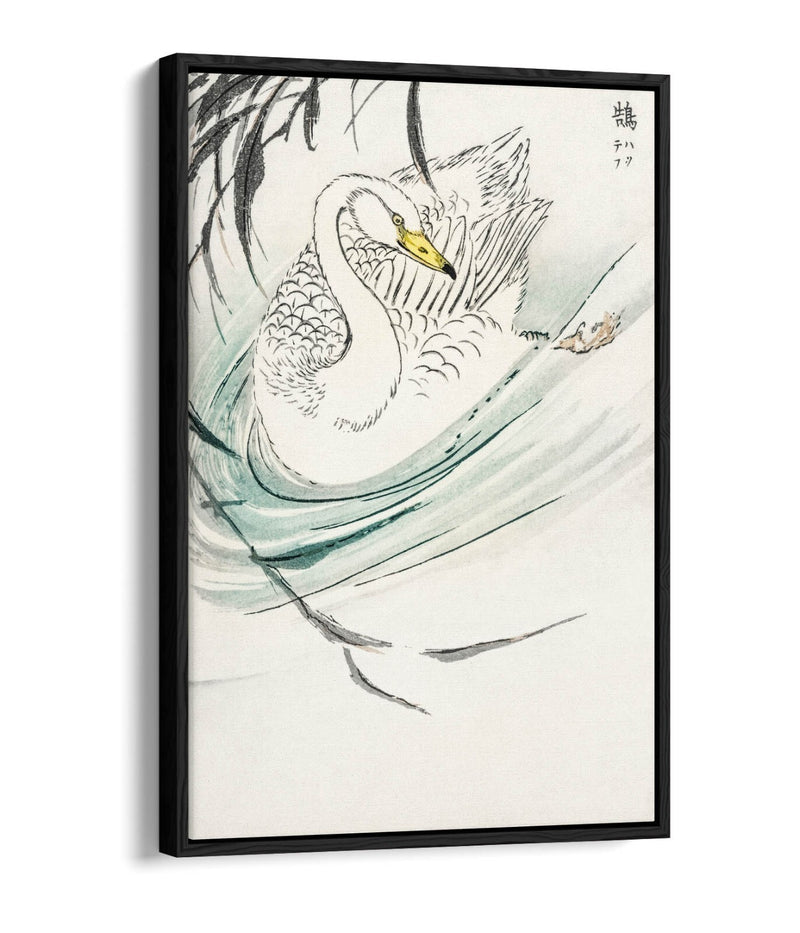 Float Effect Canvas Art - Wooper Swan Artwork on Premium 30mm Deep Frame