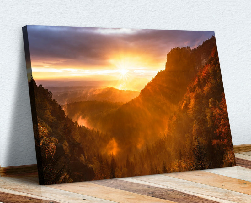 Canvas Wall Art - Mountain Canvas Print With Deep Frame, Handmade Artwork