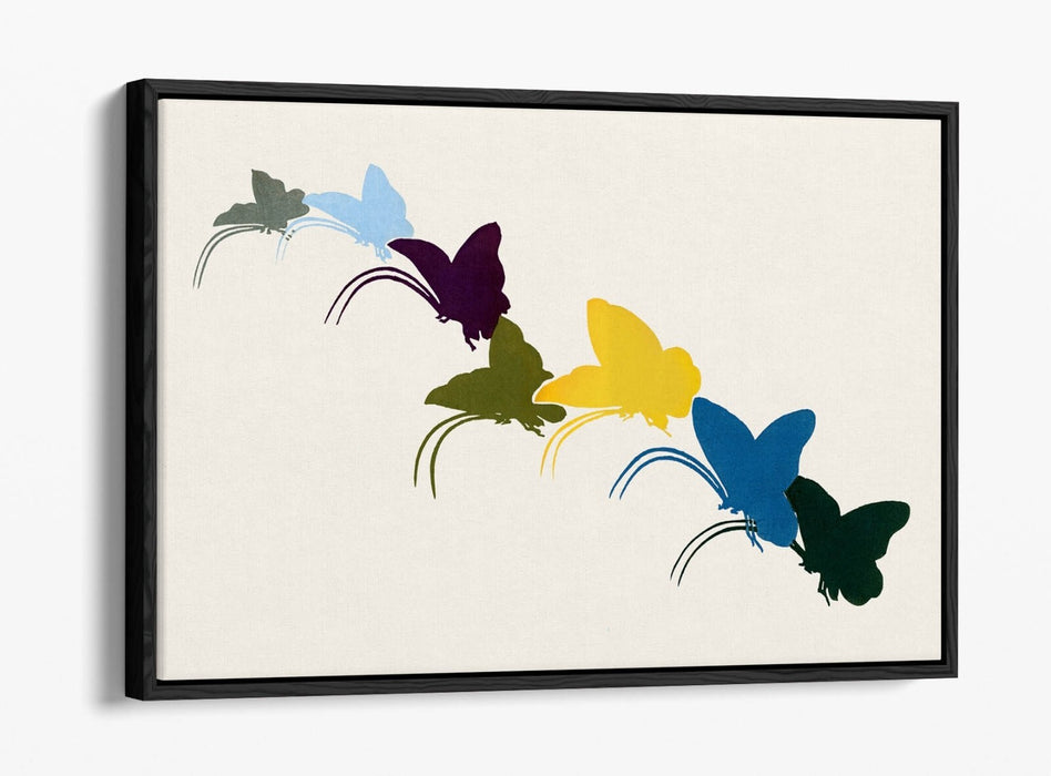 Float Effect Canvas Art | KAMISAKA SEKKA Butterfly Wall Art on Custom Deep Frame, Ready to Hang