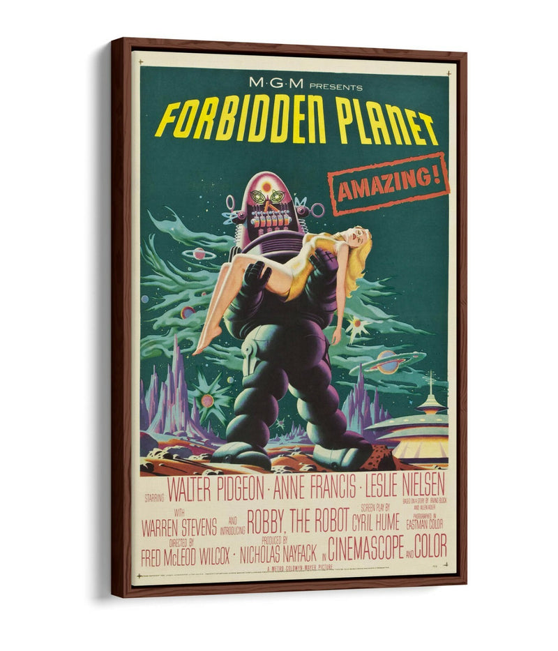 Forbidden Planet Poster - Vintage Sci Fi Wall Art | Float Effect Canvas Print