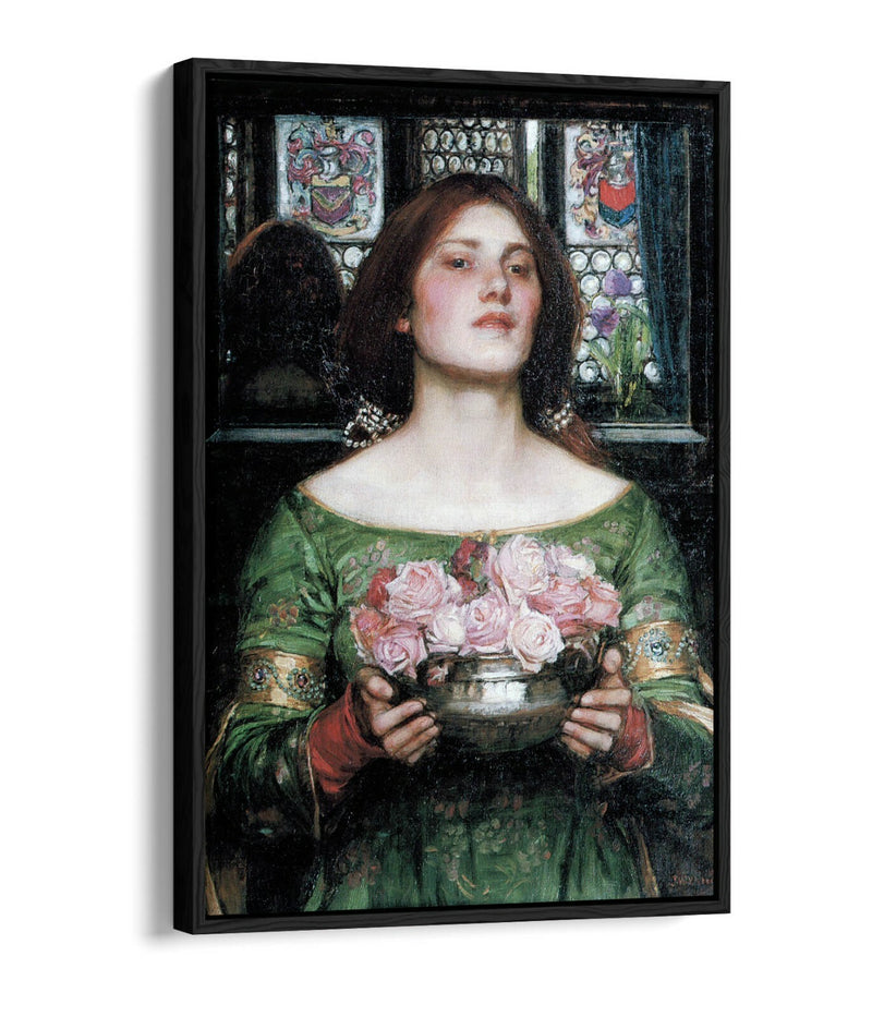 Canvas Wall Art - Handmade Float Effect Canvas With Pink Print & Deep Frame