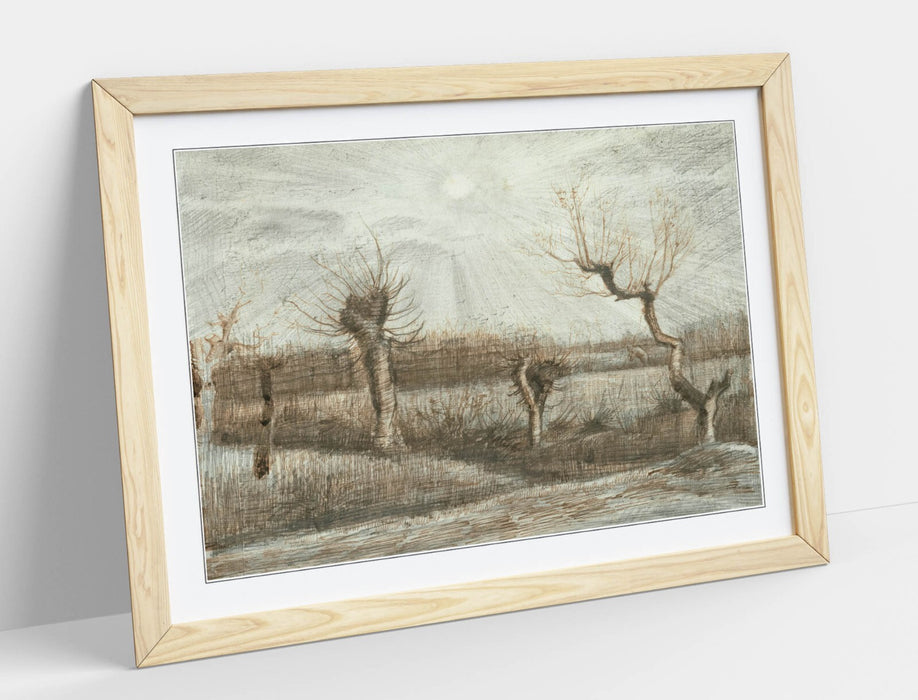 Van Gogh Wall Art – Framed Art Print with Woodgrain Frame, Museum Quality Poster