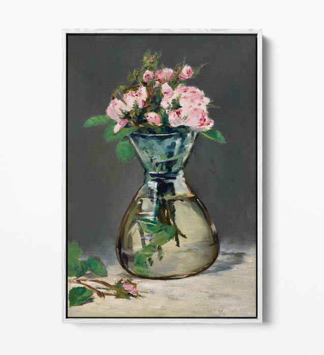 Canvas Wall Art - Edouard Manet Moss Roses Floral Print | Premium Float Effect Frame