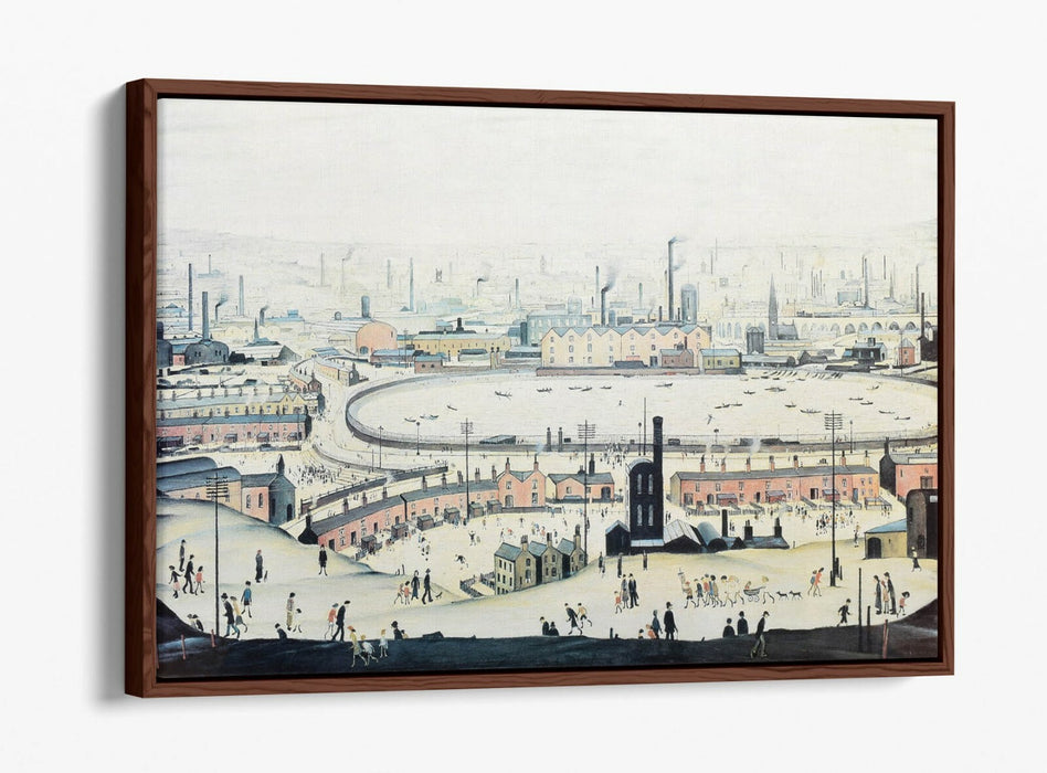 LS LOWRY THE POND -FLOAT EFFECT CANVAS WALL ART PIC PRINT- GREY