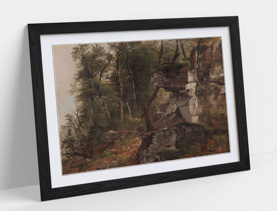 Framed Wall Art - Trees On Rocky Hillside Painting | Handmade UK Art Print