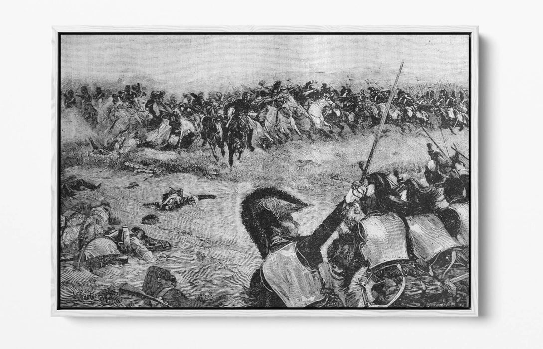 Canvas Wall Art - Battle Of Waterloo Print | UK Handmade Float Effect Frame