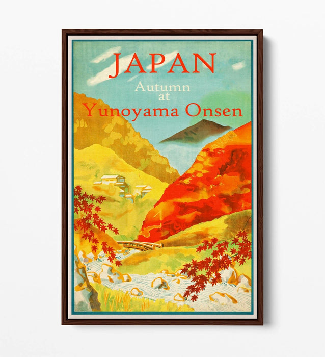 Vintage Japan Travel Poster - Retro Canvas Art With Float Effect Frame & Vibrant Color Print