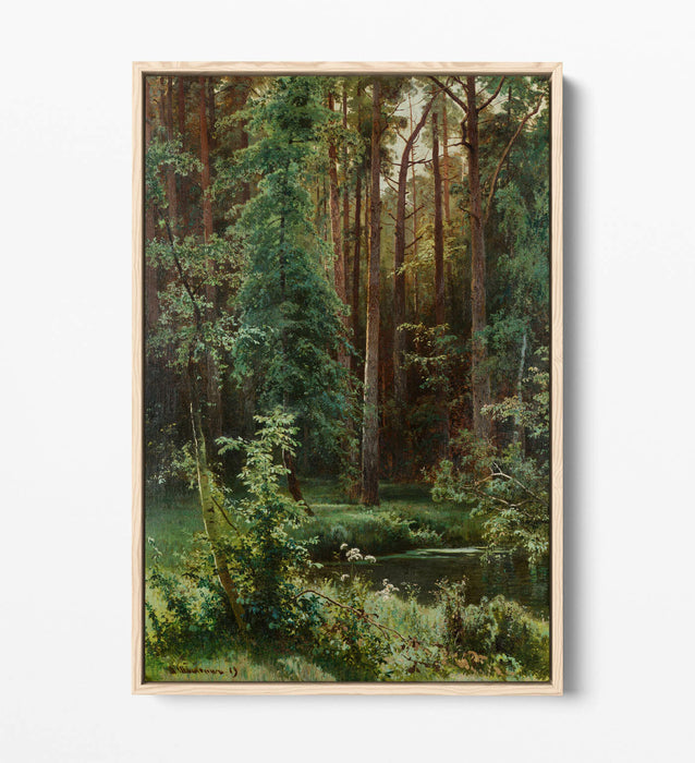 IVAN SHISHKIN, WOODLAND -FLOAT EFFECT CANVAS WALL ART PRINT ART
