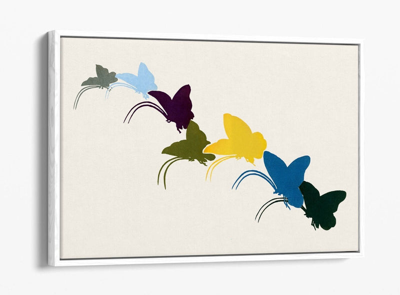 Float Effect Canvas Art | KAMISAKA SEKKA Butterfly Wall Art on Custom Deep Frame, Ready to Hang