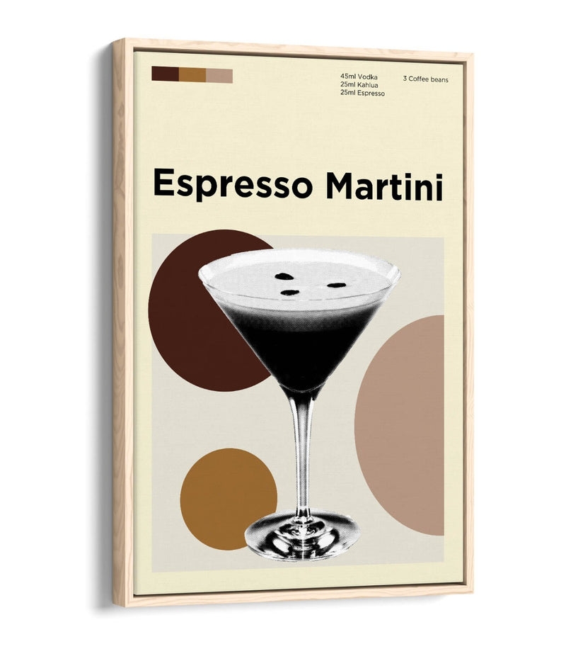 Espresso Martini Poster - Funky Cocktail Decor | Float Effect Canvas Wall Art
