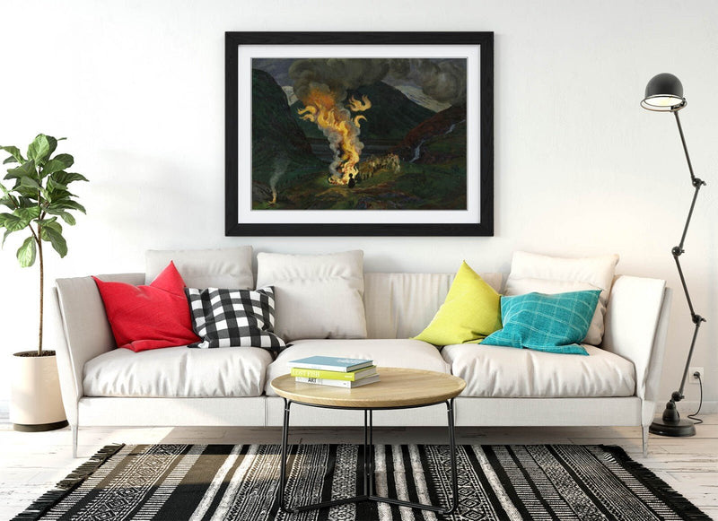 Framed Wall Art Poster - Nikolai Astrup Midsummer Night Painting | Handmade UK Art