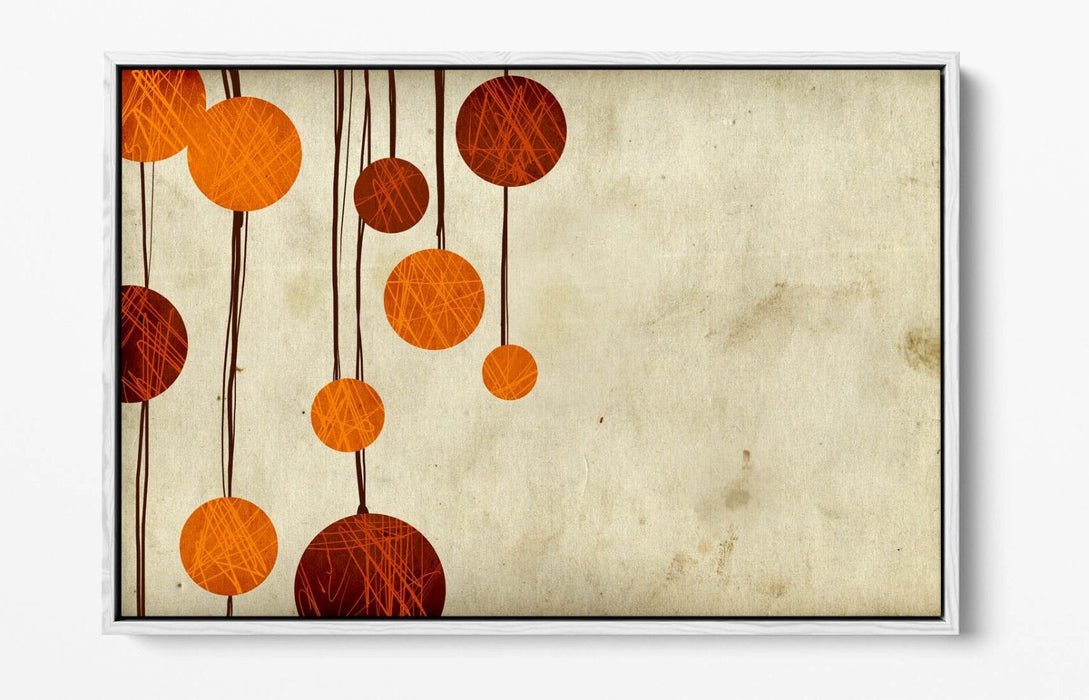 Canvas Wall Art - Red Orange Abstract Shapes | Float Effect, Premium Varnish Finish