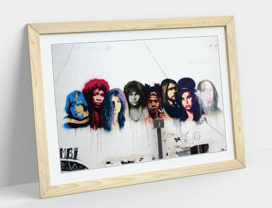 LEGENDS GRAFFITI -FRAMED POSTER WALL ART PRINT ARTWORK- 27 CLUB MUSICIANS