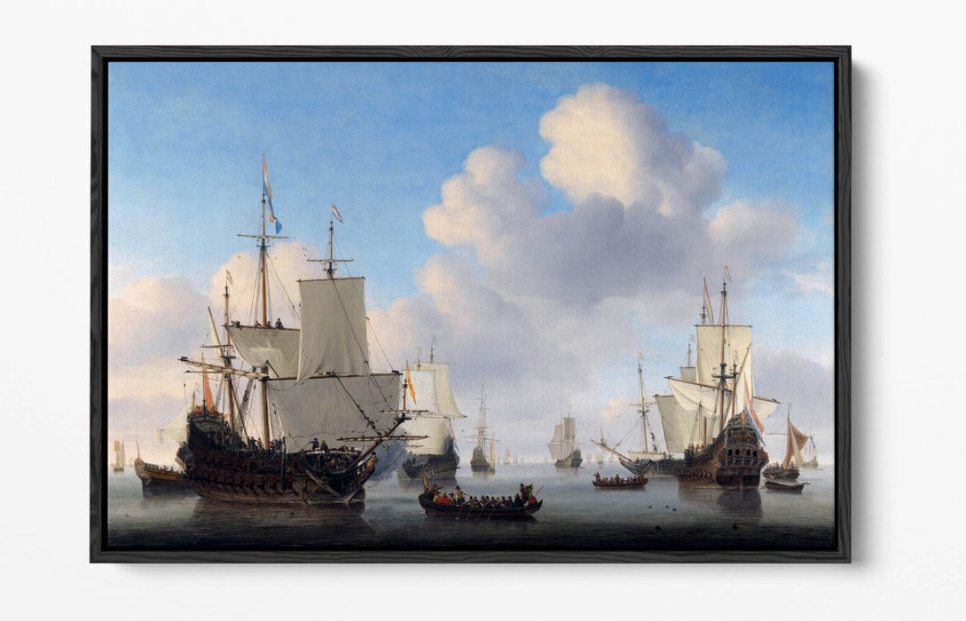 Canvas Wall Art – Willem Van De Velde Dutch Men O' War Float Effect Print