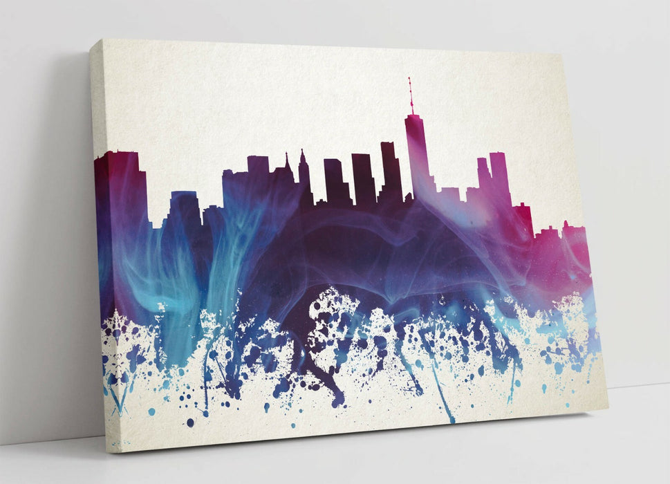Canvas Wall Art – New York City Skyline Splash Effect Print on Premium Canvas