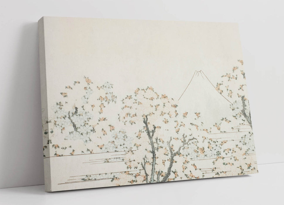 Mount Fuji Canvas Art – Handmade Cherry Blossom Print | Japanese Wall Decor