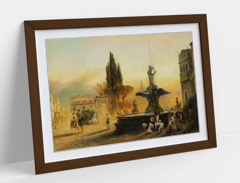 Framed Wall Art - Albert Arnz Piazza Barberini Print | Handmade Matte Poster