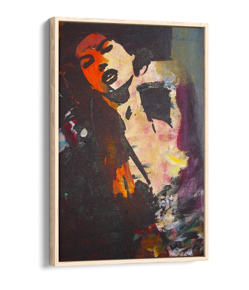 Abstract Graffiti Canvas - Multicolour Woman Urban Art Print | Float Effect Frame
