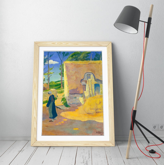 Framed Wall Art Print - Paul Serusier Farmhouse Poster With Woodgrain Frame