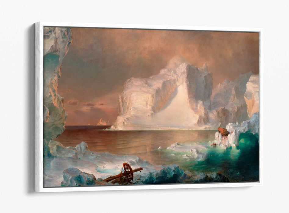 FREDERIC EDWIN CHURCH, THE ICEBERGS -FLOAT EFFECT CANVAS WALL ART PRINT ART