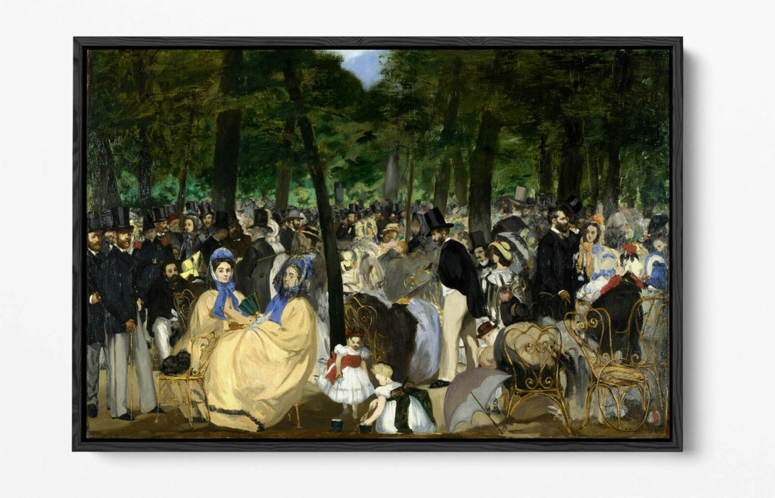 Float Effect Canvas Art – Edouard Manet Music In The Tuileries Premium Print With MDF Frame