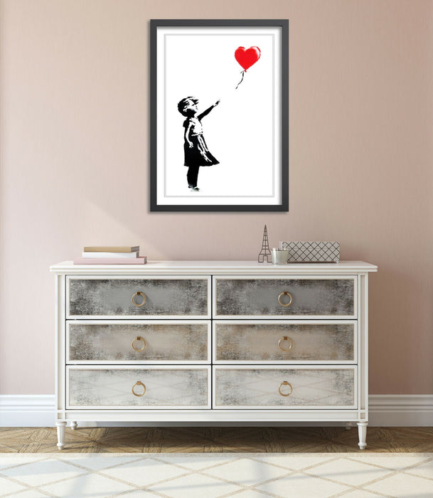 Banksy Balloon Girl Poster - Framed Art Print With UK Handmade Frame