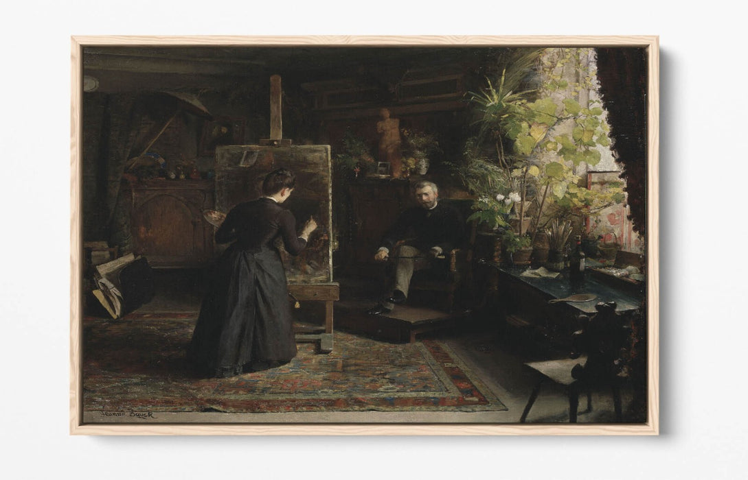 JEANNA BAUCK, BERTHA WEGMANN PAINTING PORTRAIT -FLOAT EFFECT CANVAS ART PRINT