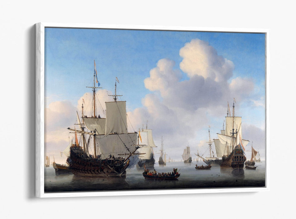 Canvas Wall Art – Willem Van De Velde Dutch Men O' War Float Effect Print