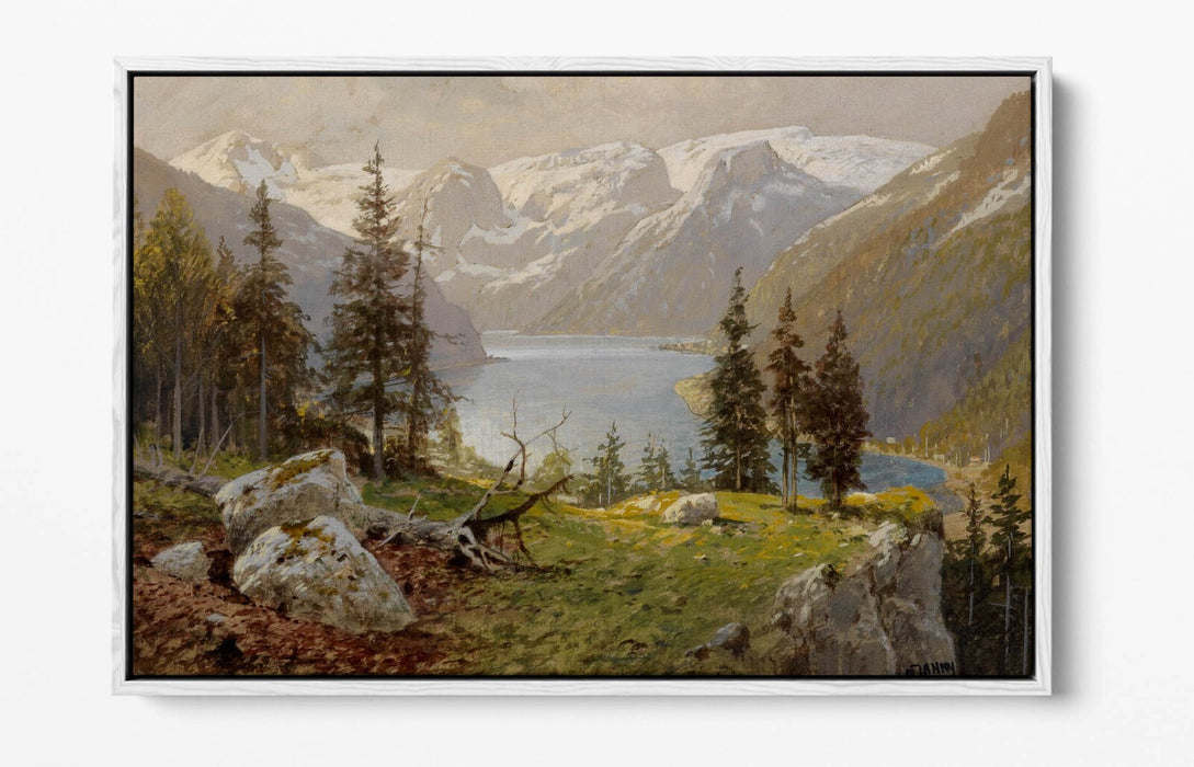Canvas Wall Art - GEORG JANNY Hallstatt Lake Float Effect Canvas Print