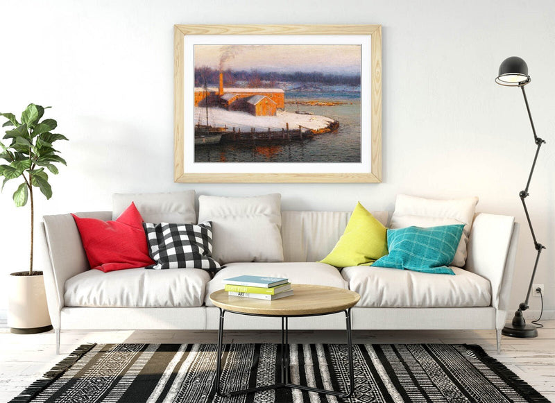 Framed Wall Art - L. Birge Harrison Red Mill Painting | Matte Paper Print UK
