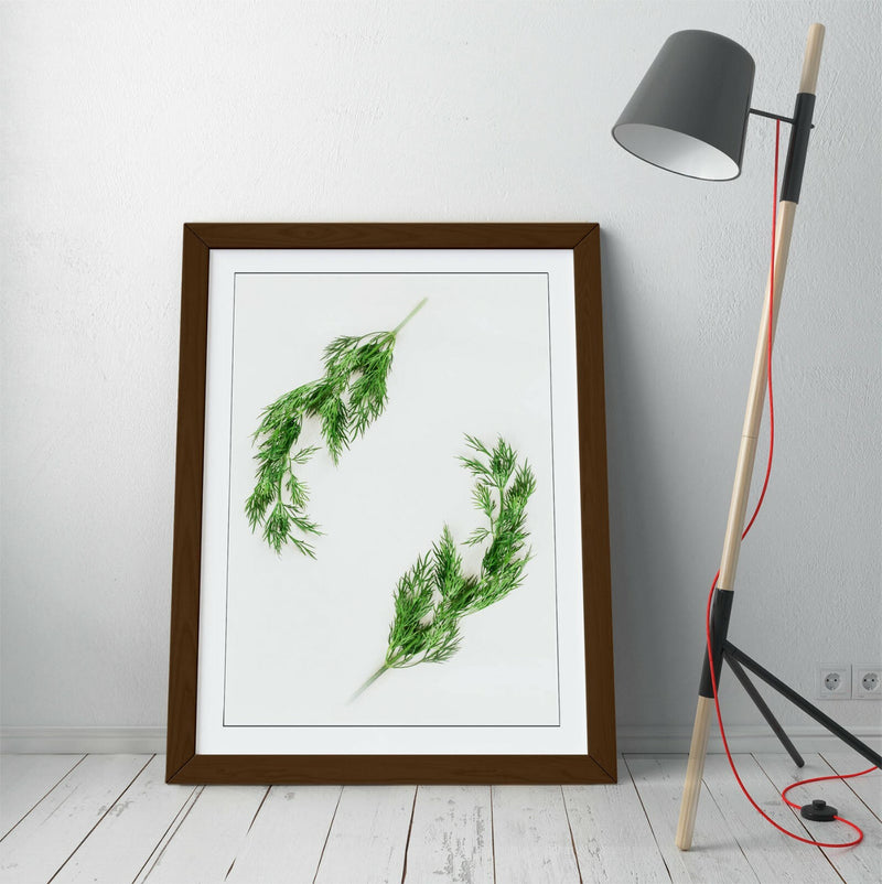 Cooking Herbs Kitchen Decor – Framed Kitchen Poster With Faux Wood Frame