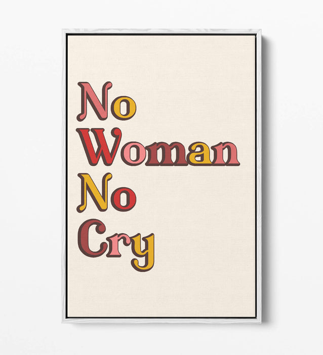 "NO WOMAN NO CRY" BOB MARLEY HOME LOVE QUOTE -FLOAT EFFECT CANVAS ART PRINT