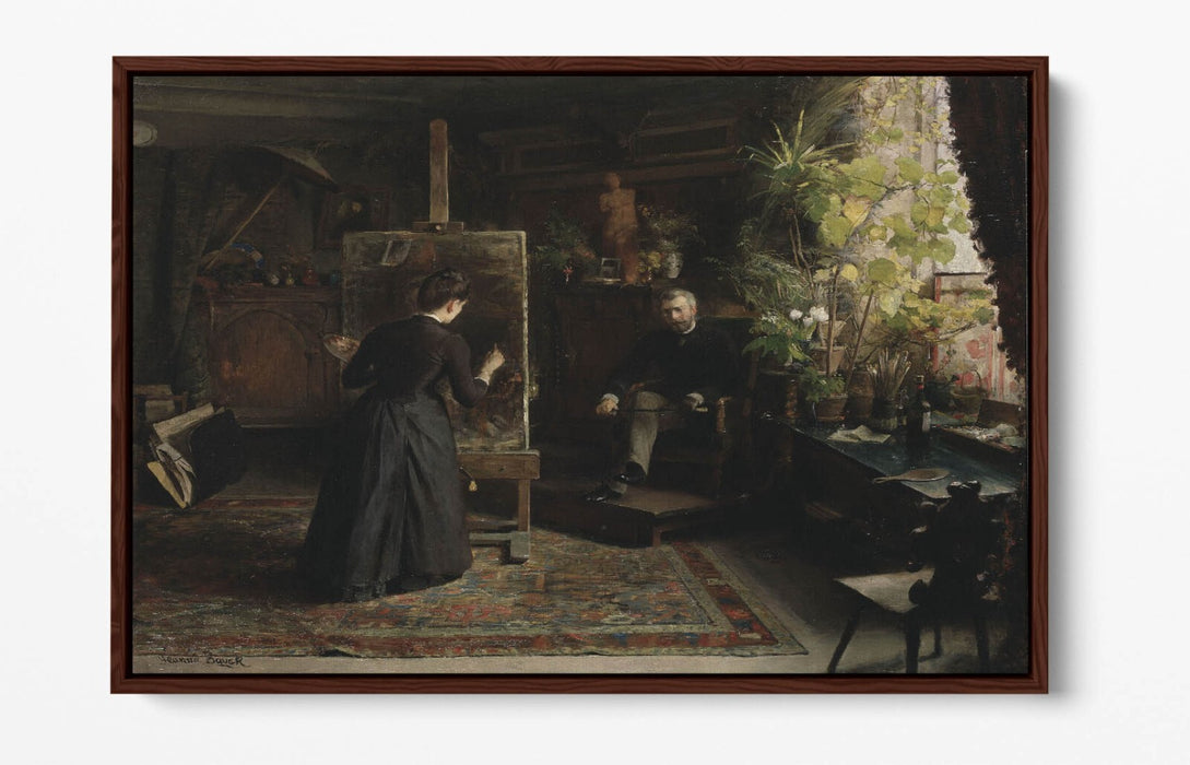 JEANNA BAUCK, BERTHA WEGMANN PAINTING PORTRAIT -FLOAT EFFECT CANVAS ART PRINT
