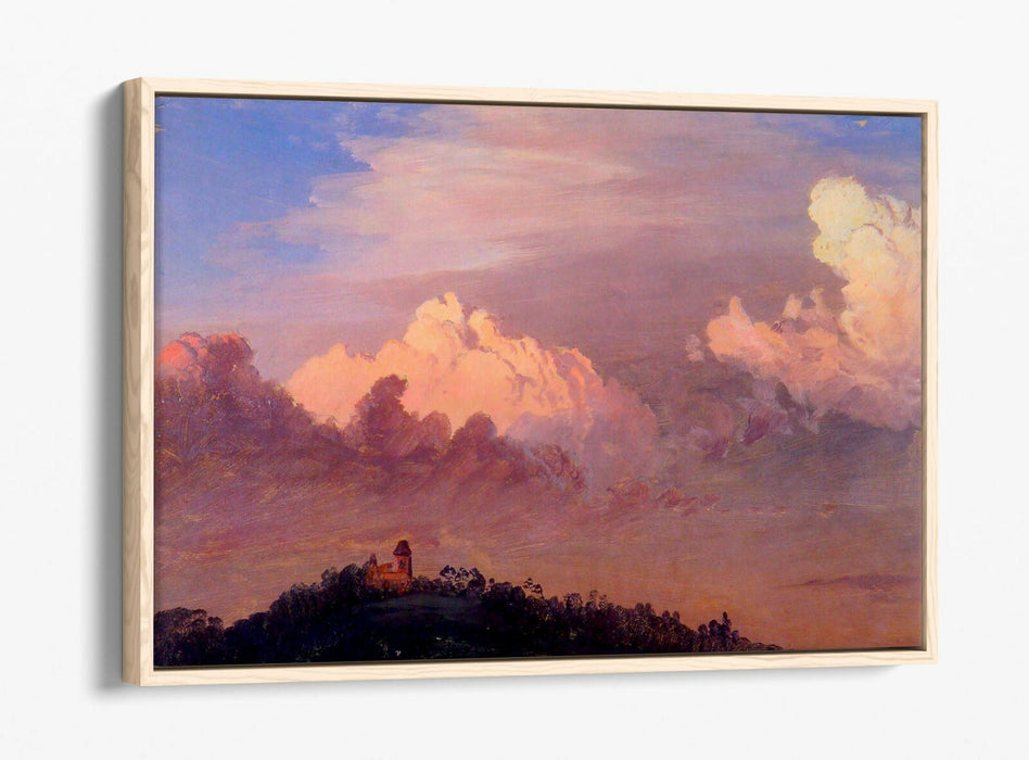 FREDERIC EDWIN CHURCH, CLOUDS OVER OLANA -FLOAT EFFECT CANVAS WALL ART PRINT ART