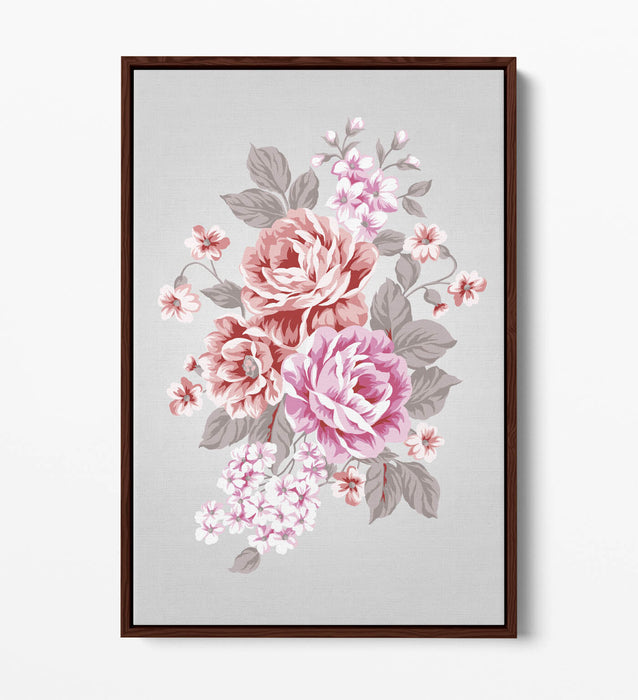 PINK RED PASTEL ROSES HOME BEDROOM DECOR FLOAT EFFECT CANVAS WALL ART PRINT