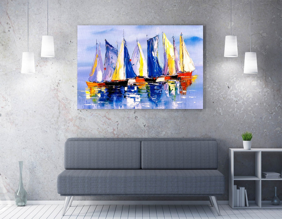 Sailing Boats Canvas - Nautical Wall Print | Seascape Home Decor Art