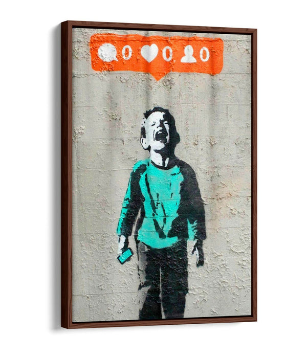 BANKSY "NO SOCIAL MEDIA" -FLOAT EFFECT CANVAS ART PRINT- GRAFFITI STREET ART