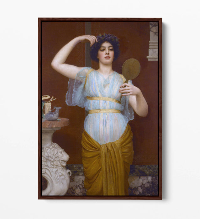 Canvas Wall Art Print - John William Godward Ione Float Effect on Premium Frame