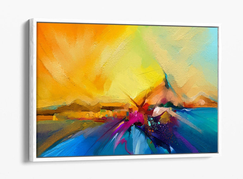 Canvas Wall Art - Abstract Colour Splash Print | Float Effect Canvas, Ready to Hang