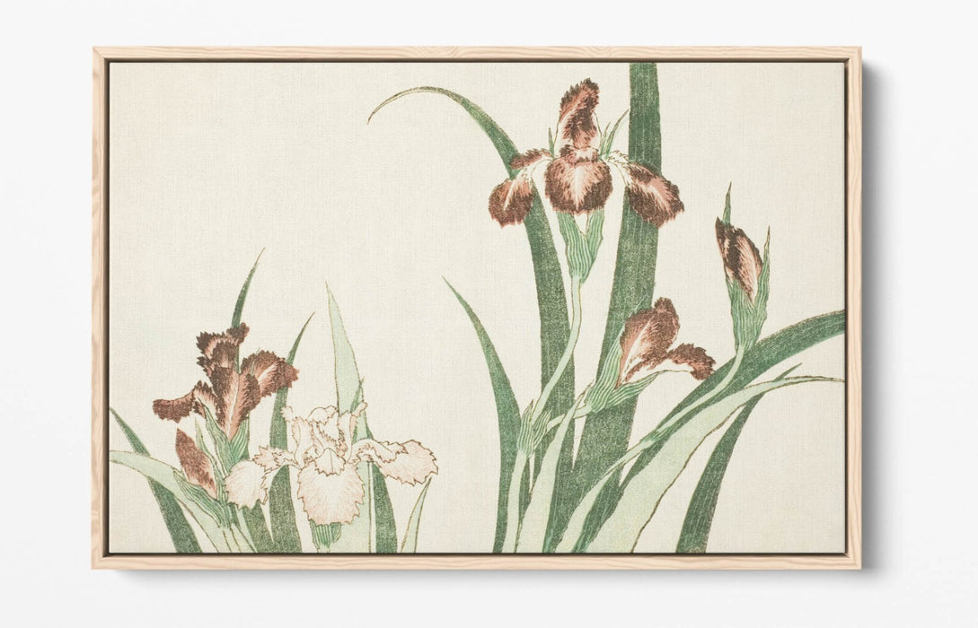 Canvas Wall Art – Katsushika Hokusai Iris Float Effect Canvas Print with Premium Frame