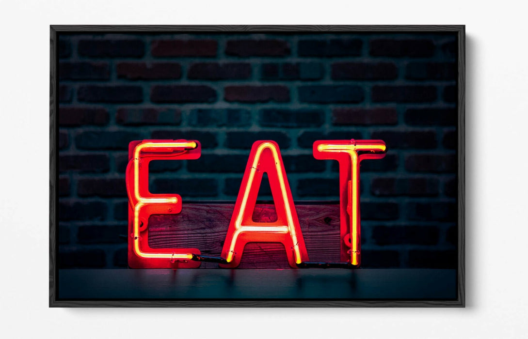 Kitchen Neon Sign - Float Effect Canvas Wall Art | Navy Handmade Kitchen Decor