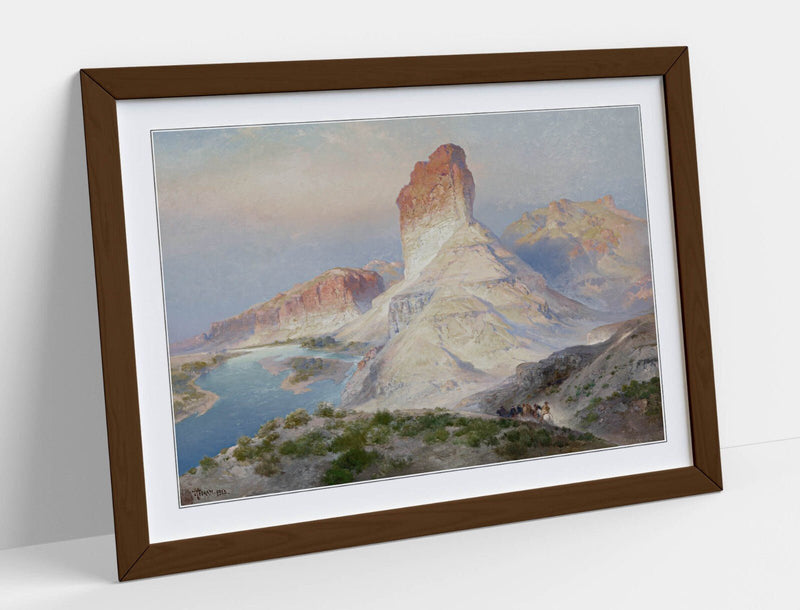 Framed Wall Art - Thomas Moran Castle Rock Green River Matte Paper Print
