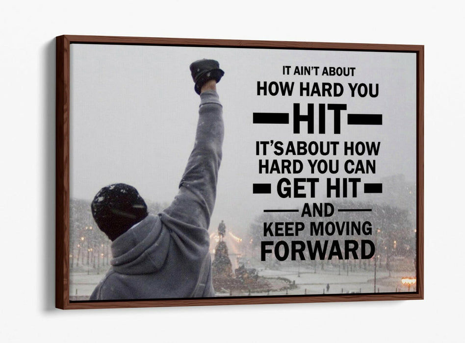 Float Effect Canvas Art – Rocky Steps Motivational Quote On Premium MDF Frame