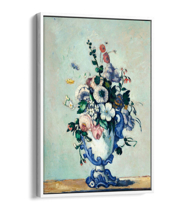Float Effect Canvas Art – Rococo Vase Print by Paul Cezanne | Handmade UK