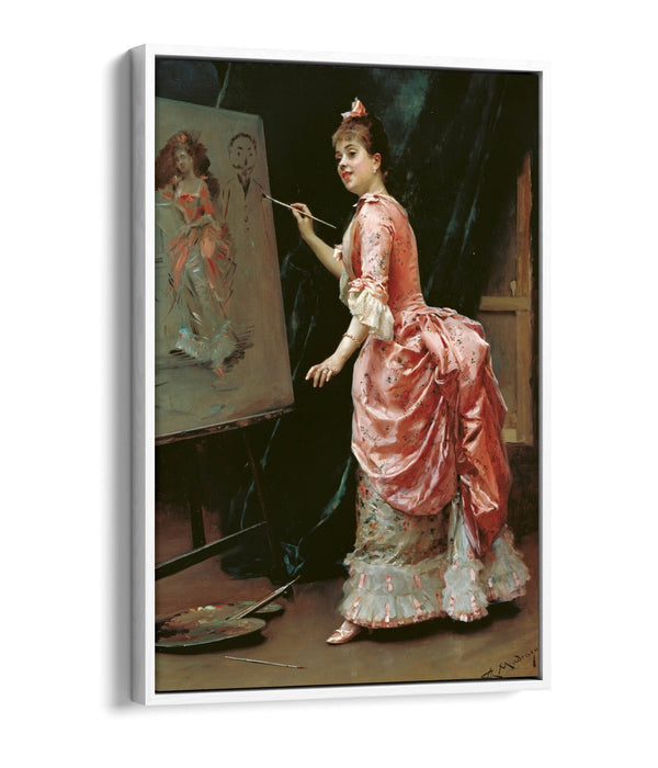 Canvas Wall Art Raimundo Madrazo Mischief Model | Handmade Float Effect Canvas Print