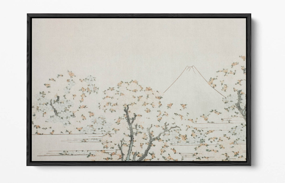 Float Effect Canvas Art – Mount Fuji Artwork With Japanese Cherry Trees Print | Handmade UK Canvas