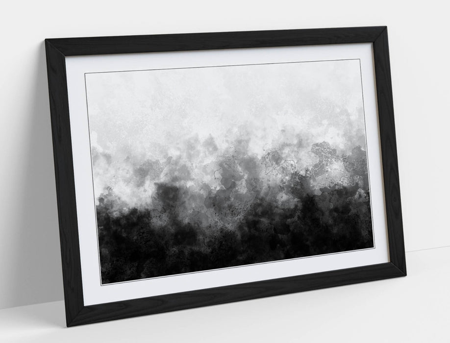Framed Art Poster – Abstract Black and White Sketch on Matte Paper Print